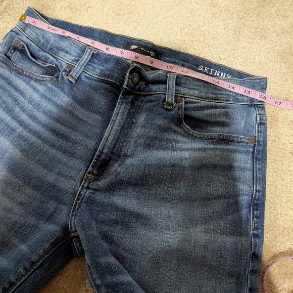 Madewell Skinny Distressed Jeans Light to Medium Blue Wash Sz 31 US - Picture 7 of 12